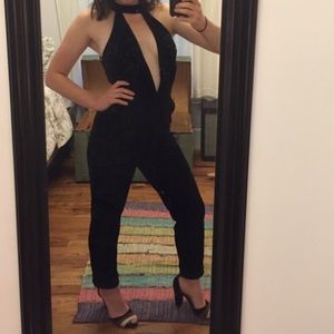 Velvet black jumpsuit